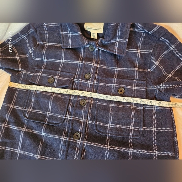 Tilley Blue Plaid Wool Blend Women's Utility Jacket Shacket, Size XS, NWT - Picture 4 of 11